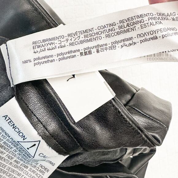 Zara Legging Hi-Rise Faux Leather Black Zip Ankle NWT Size Medium - Picture 6 of 7